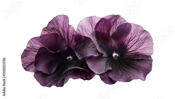 Fototapeta Close up of Two Dark Purple Pansies