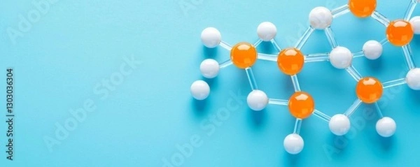 Fototapeta Vibrant flat illustration highlighting the chemical composition of fructose.