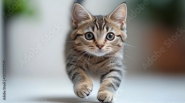Obraz whole-body-lens,playing,a cat,Cyprus Shorthair,white background --ar 16:9 --stylize 450 --v 6.1 Job ID: 70e03f5e-f6bf-42a3-b290-5760f2db4756