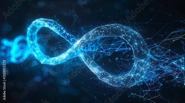 Fototapeta Abstract Infinity Symbol: Digital Art Representing Endless Connection and Innovation
