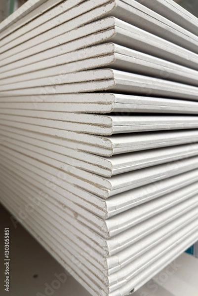 Fototapeta stack of drywall construction sheets	