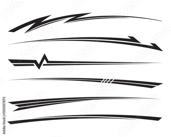 Obraz Side car body vector stripes decal. stripping car cutting sticker design template