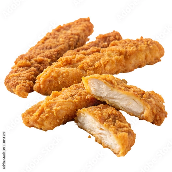 Fototapeta Crispy Chicken Tenders Recipe on trasparent background