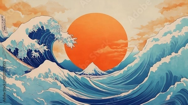 Obraz Great Wave off Kanagawa: A Modern Interpretation