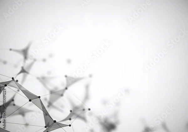 Obraz . Abstract white futuristic background.Wave with connecting dots and line.Abstract white futuristic background. White background. connecting dots and lines on a white background. Wave white background