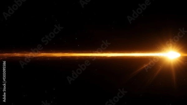 Fototapeta A glowing comet approaching the sun, its tail stretching across the frame