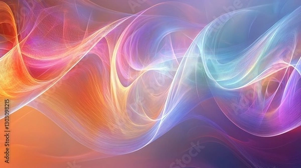 Fototapeta Abstract Colorful Waves: A Symphony of Light and Color
