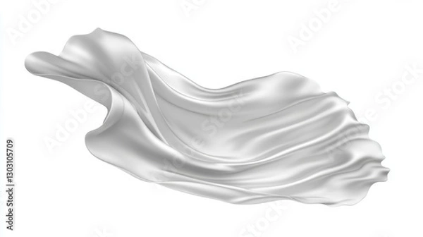 Fototapeta A white fabric is shown in the air with a lot of space between it and the ground