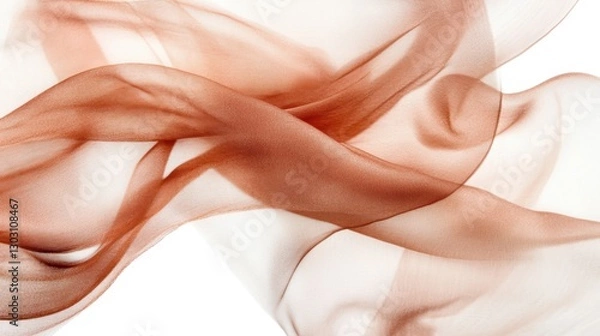 Fototapeta A long, flowing piece of fabric with a brownish hue