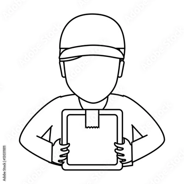 Fototapeta delivery service worker avatar vector illustration design