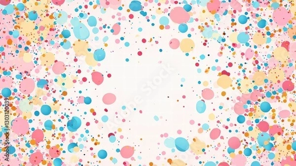 Fototapeta Festive Splash: A vibrant array of colorful polka dots in pastel hues dance across the surface. Creating an atmosphere of fun and celebration.