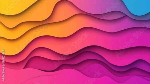 Fototapeta Wavy Gradient Background in Contemporary Soft Colors