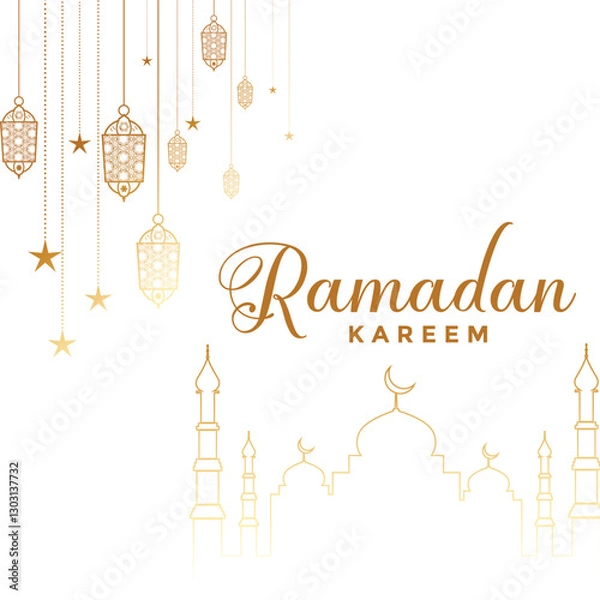 Obraz A poster for ramadan kareem background template vector Illustration