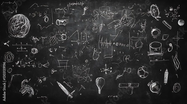 Fototapeta Chalkboard Sketches: A Symphony of Ideas