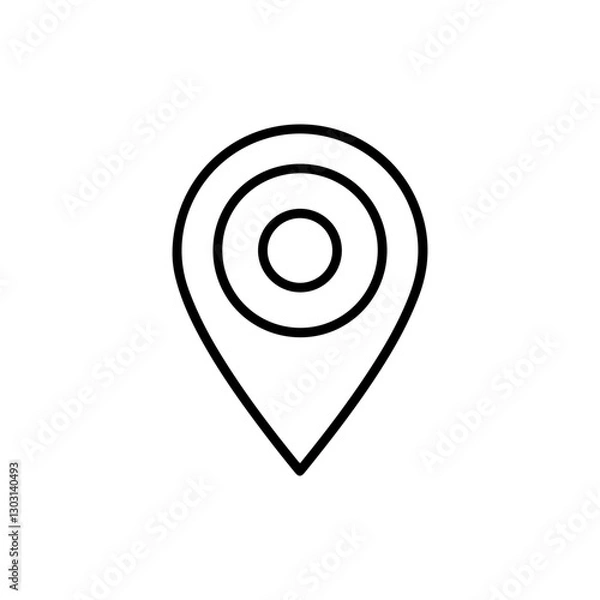 Fototapeta Location Marker Outline Icon – Simple Design for Map and Navigation