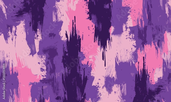 Fototapeta Modern vector style artwork featuring a background of rough, thick brushstrokes in blue and pink, creating a textured and dynamic design, easily editable.