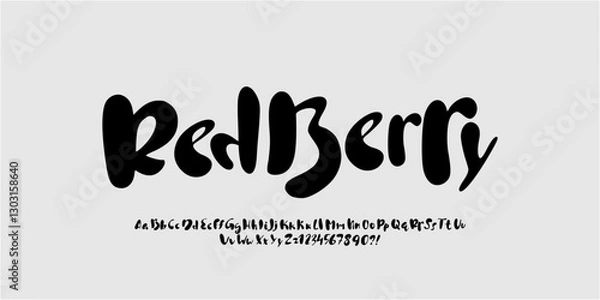 Fototapeta Hand drawn Font . Hand Writing Font. Brush Font  Modern Style for Design vector Illustration