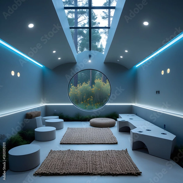 Obraz This ultra-modern architectural marvel blends seamless design with advanced technology, creating a future-ready living space where comfort is invisible yet omnipresent.