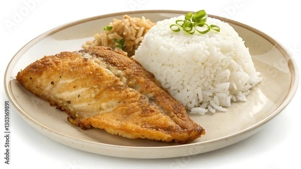 Fototapeta fried fish with rice