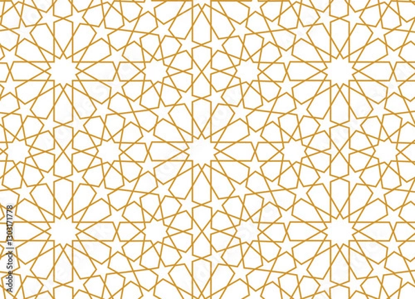 Obraz Seamless geometric arabian pattern style vector background