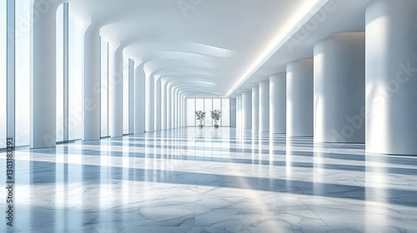 Fototapeta abstract modern architecture background empty open space interior