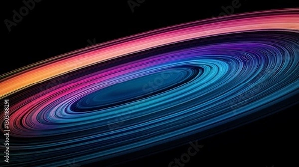 Fototapeta The vivid interplay of light and dark across the rings of Uranus as seen from nearby