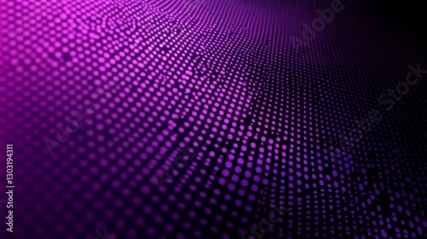 Fototapeta Abstract purple dot matrix background with vibrant gradient pattern