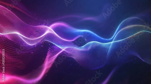 Fototapeta Wave of light and sound merging into fractal patterns, vibrant colors, dynamic motion, music-inspired background, hypnotic and immersive