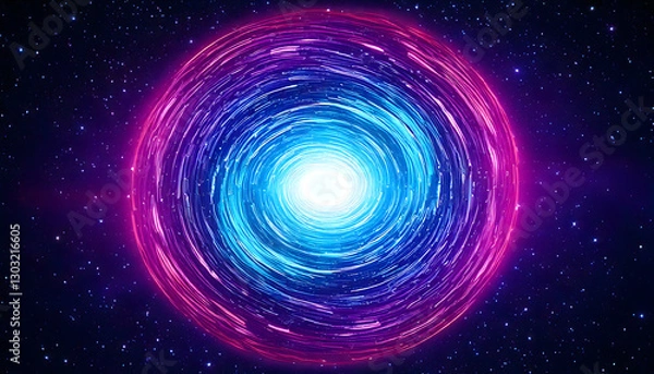 Obraz Neon Galactic Vortex – A Hypnotic Cosmic Swirl

