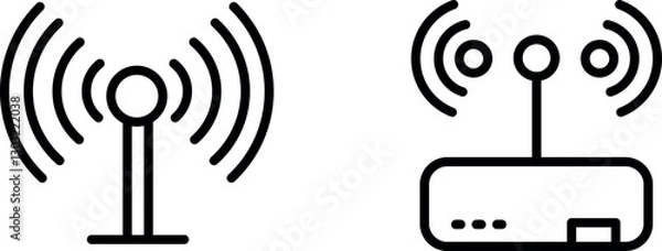 Fototapeta "Wireless Icon – A Symbol of Connectivity, Network Communication, and Modern Technology"