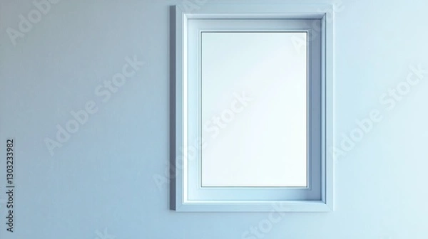 Fototapeta Minimalistic open window with a white background, symbolizing ventilation, freedom, and simplicity.