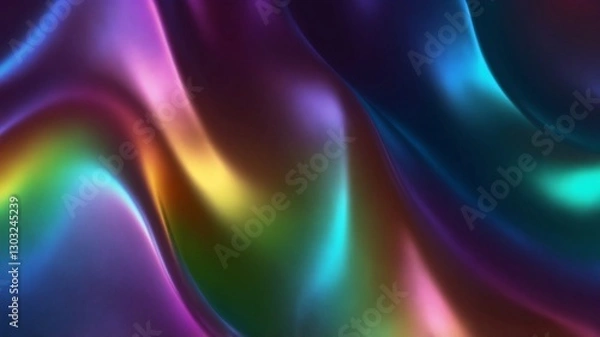 Fototapeta Augmented Reality Waves Liquid Metal Gradient & Prismatic Shine