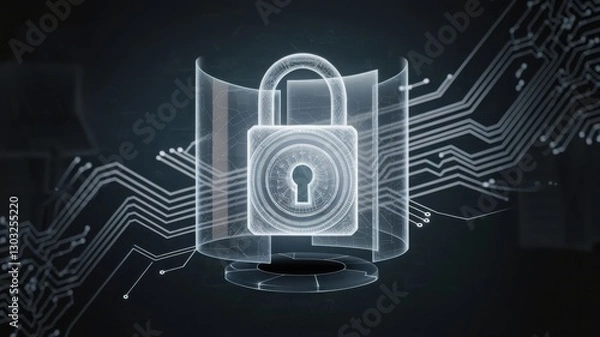 Obraz Digital cloud platform, cloud security, Anonymous AI Security, Illustrated cyber security wallpaper, data security in cloud workspace