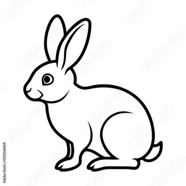 Fototapeta line art  line drawing rabbit vector illustration