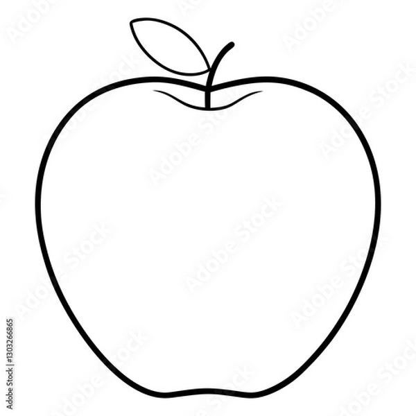 Fototapeta line art line drawing apple vector illustration