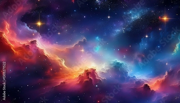 Fototapeta space background with realistic nebula and shining stars colorful space with stardust and milky way magic color galaxy endless universe and starry night banner background