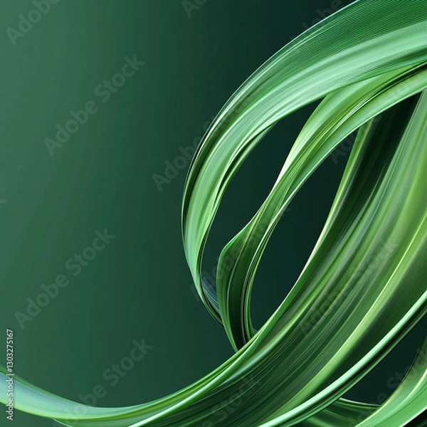 Fototapeta An abstract green wave background Made with generative AI