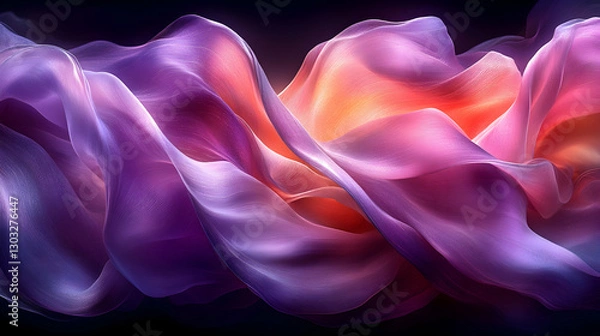 Fototapeta Abstract Flowing Fabric in Vibrant Colors