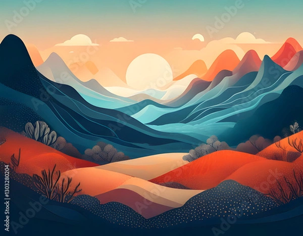 Obraz sunset in mountains