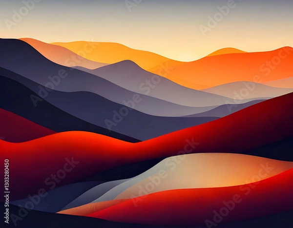 Obraz sunset in the mountains
