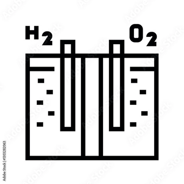 Fototapeta PEM electrolyzer black line icon for digital and print projects.  Minimal clean icons for apps and websites.
