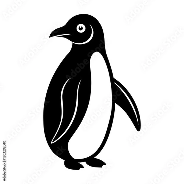 Fototapeta penguin vector illustration, penguin silhouette vector icon illustration 