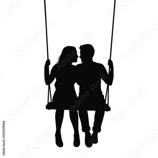 Fototapeta man on a swing