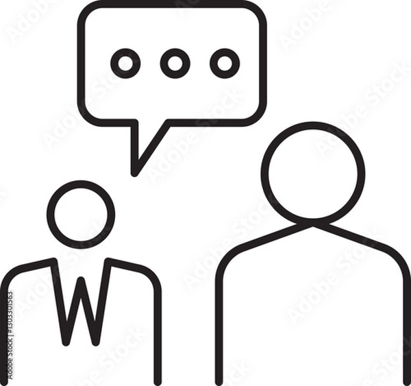 Fototapeta Two people in a conversation bubble line icon