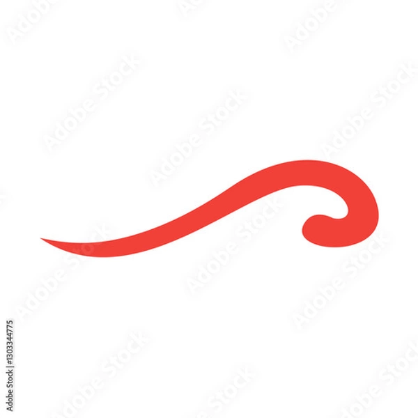 Fototapeta Red waves swoosh logo template. swoosh element. Vector underline stroke. Design concept element. Vector illustration.