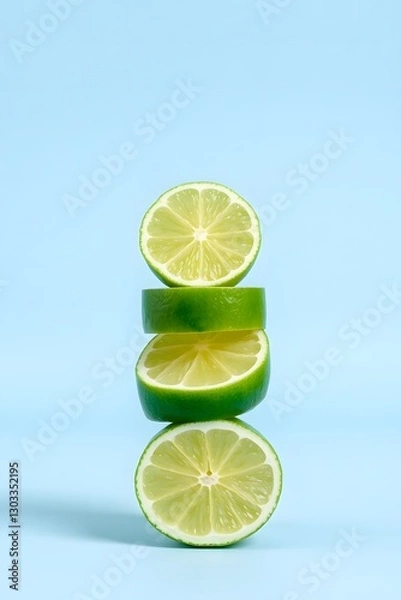 Obraz lime on a blue background