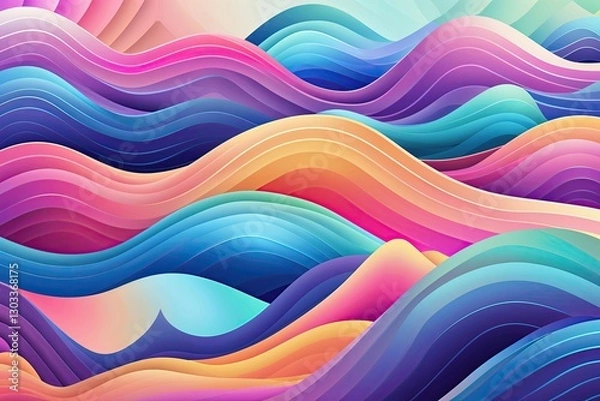 Fototapeta Vibrant Gradient Waves for Soft and Bold Background Design Ideas