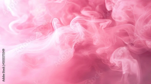 Fototapeta Soft pink smoke swirls gracefully, creating an ethereal and dreamy background perfect for artistic designs.