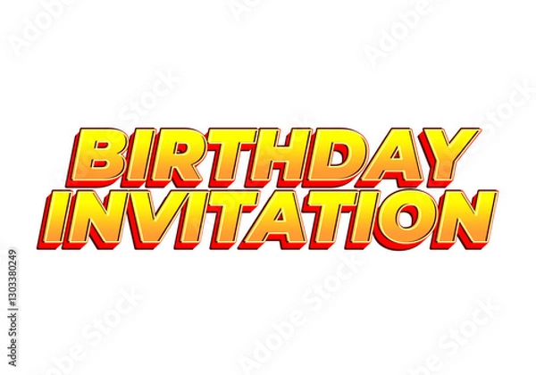 Fototapeta Birthday invitation. Text effect for online and printed invitations