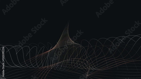 Obraz technology wavy dots lines vector multi colors lines with darker background abstract background, data lines visualization